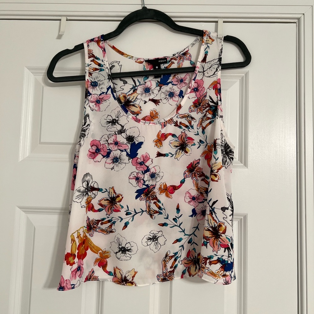 Aqua floral top